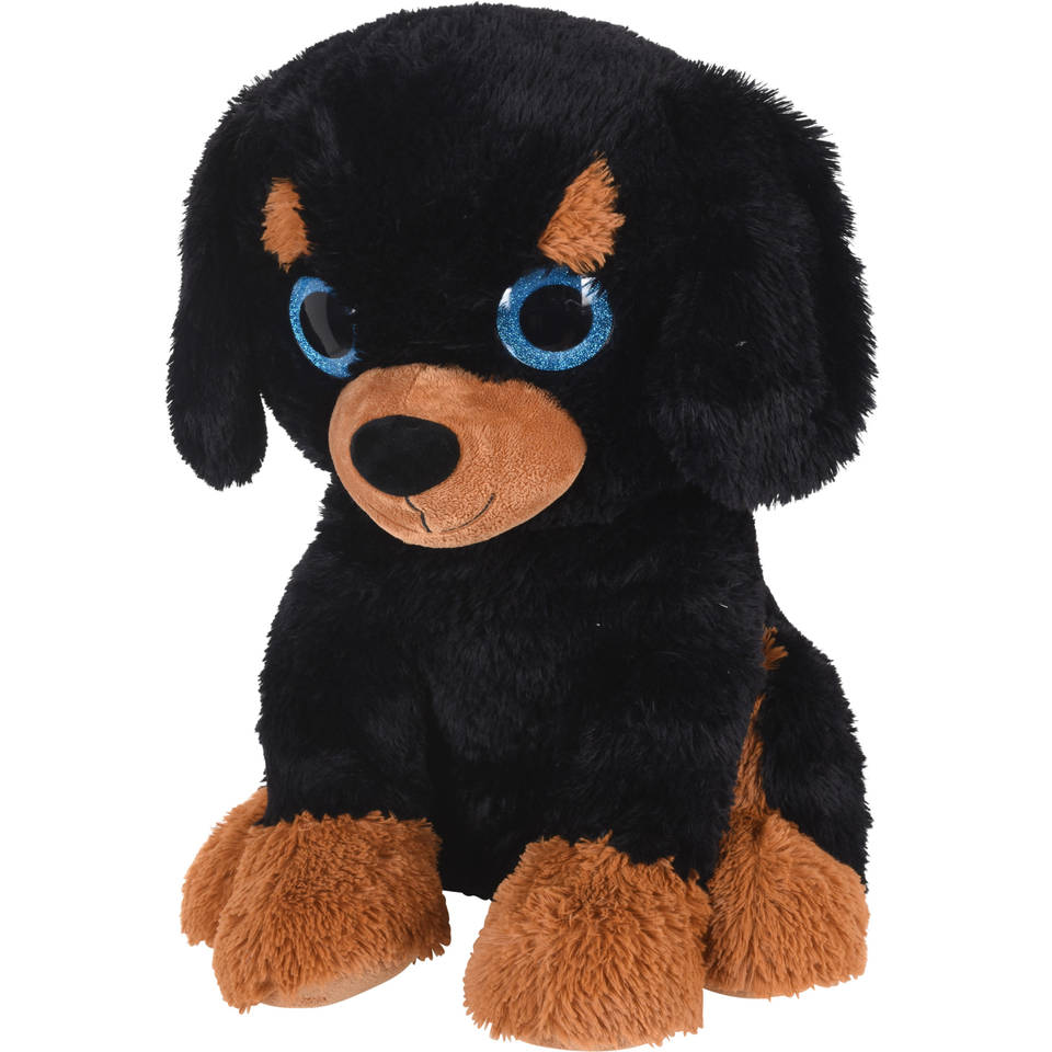 Zwart/bruine hond/honden dierenknuffel van pluche 50 cm - Speelgoed - Dierenknuffels - Knuffeldieren - Honden knuffels