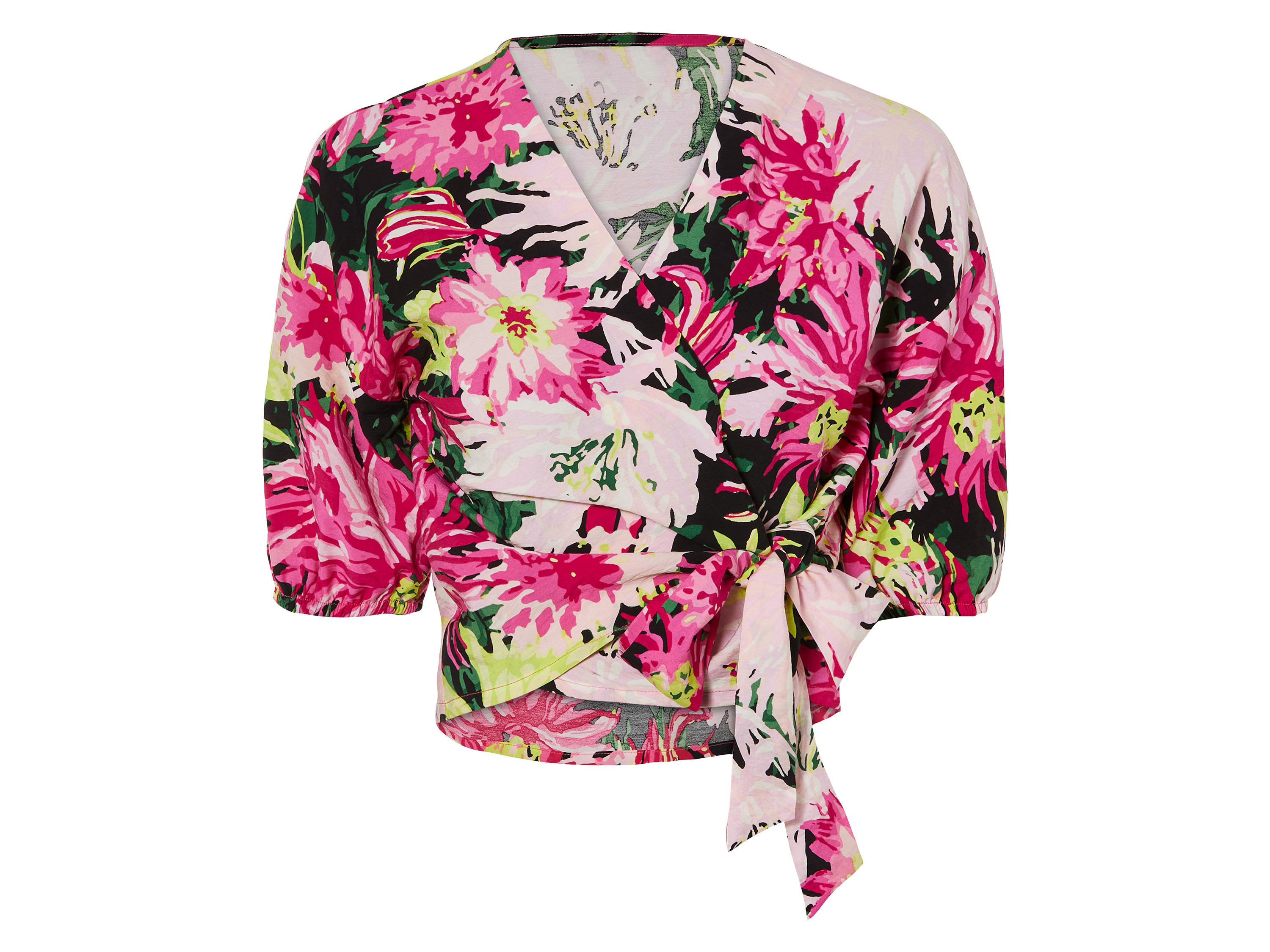 esmara Dames wikkelblouse (34, Bloemen/roze)