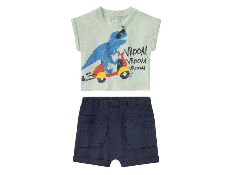 lupilu Baby jongens zomerset 2-delig (62/68, Pastelgroen/navy)