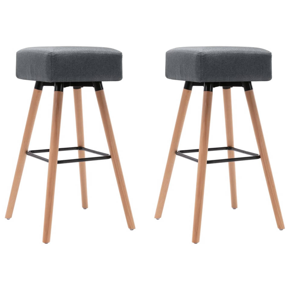 vidaXL Barstoelen 2 st stof lichtgrijs