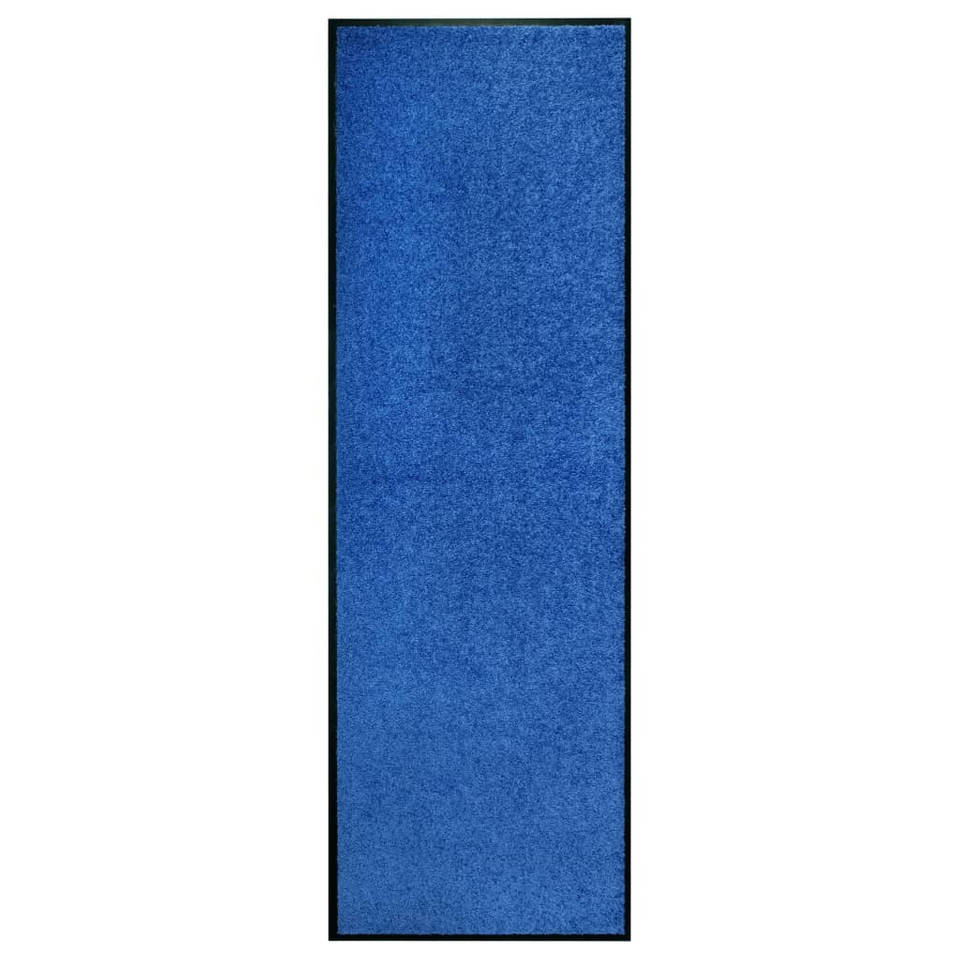 vidaXL Deurmat wasbaar 60x180 cm blauw