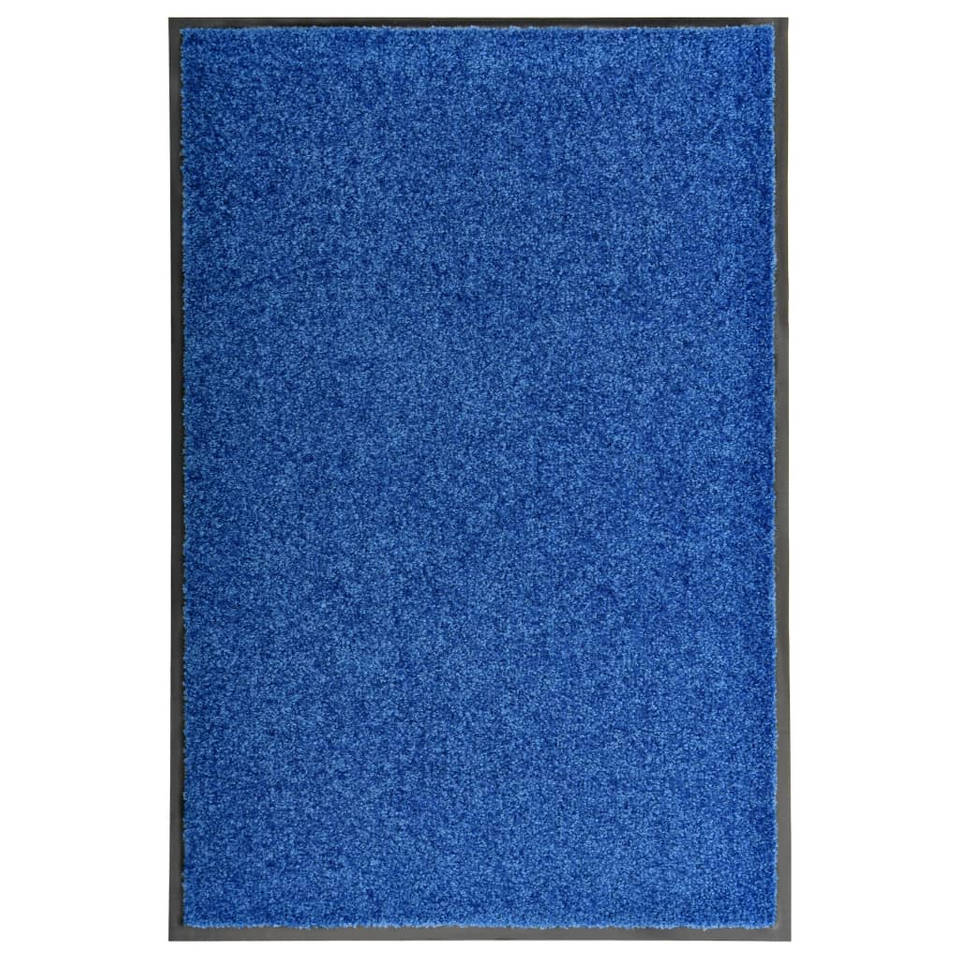 vidaXL Deurmat wasbaar 60x90 cm blauw