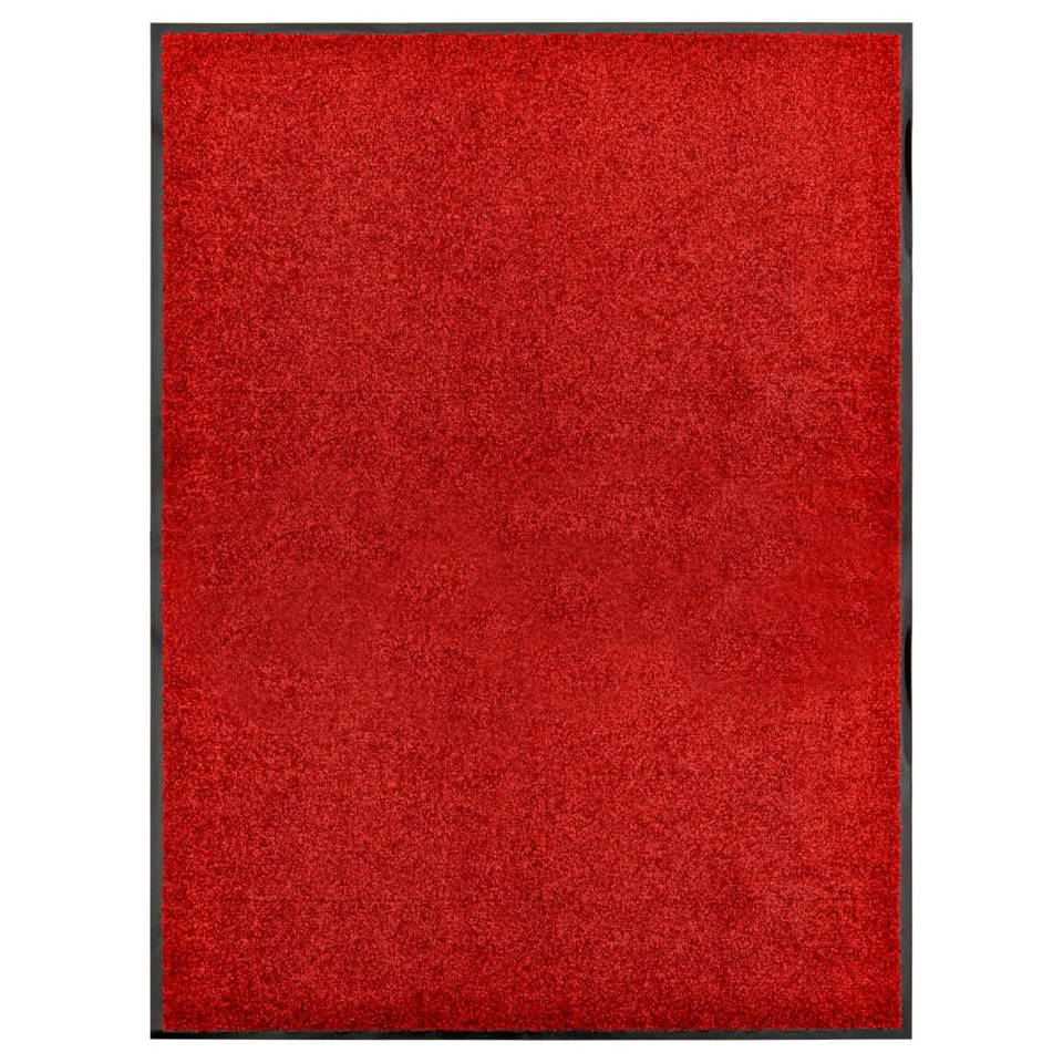 vidaXL Deurmat wasbaar 90x120 cm rood