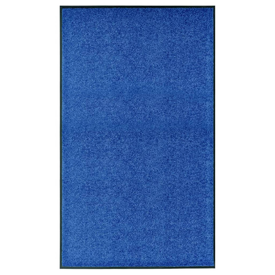 vidaXL Deurmat wasbaar 90x150 cm blauw