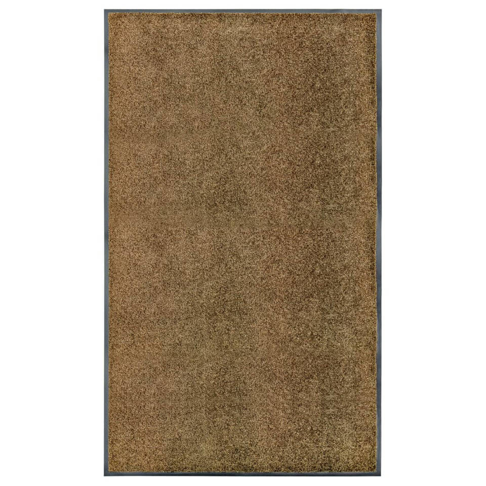 vidaXL Deurmat wasbaar 90x150 cm bruin