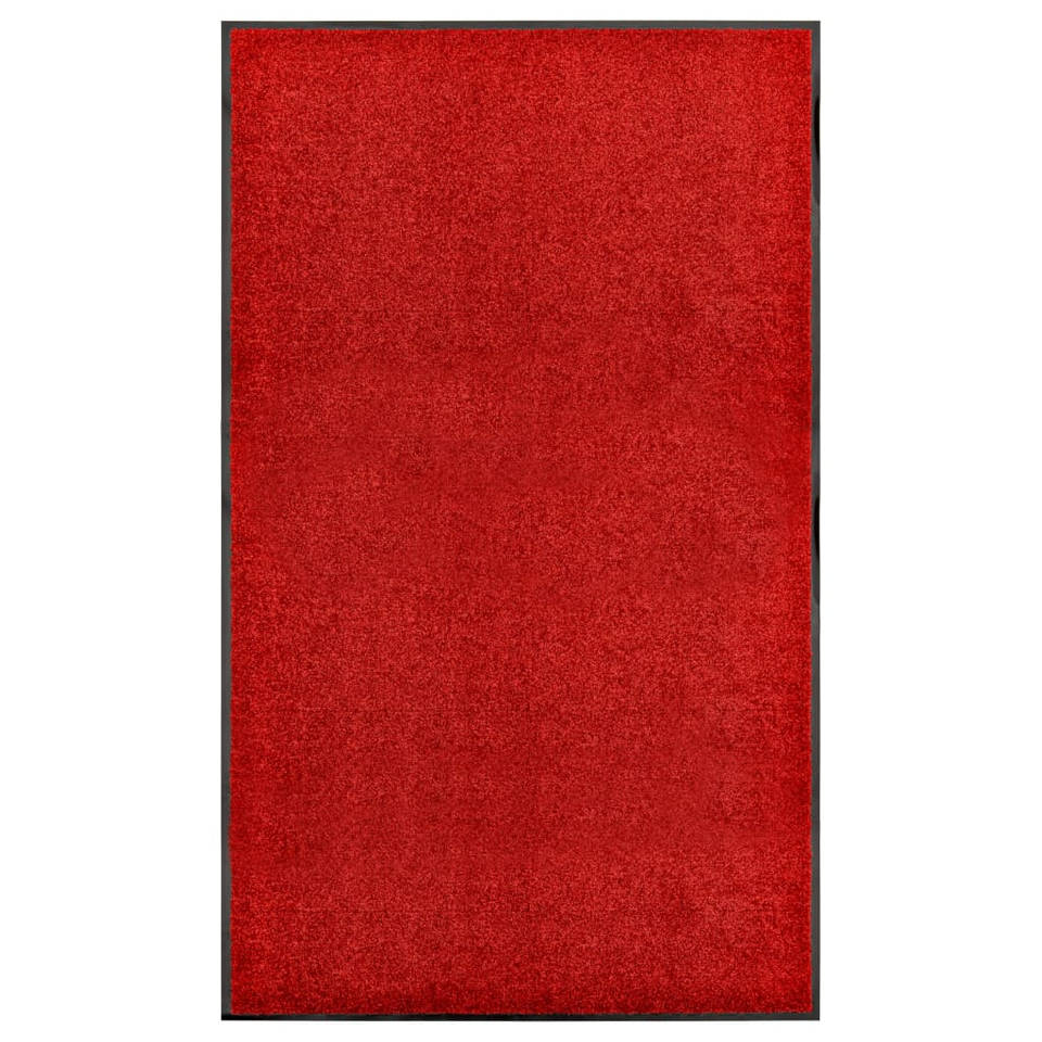 vidaXL Deurmat wasbaar 90x150 cm rood