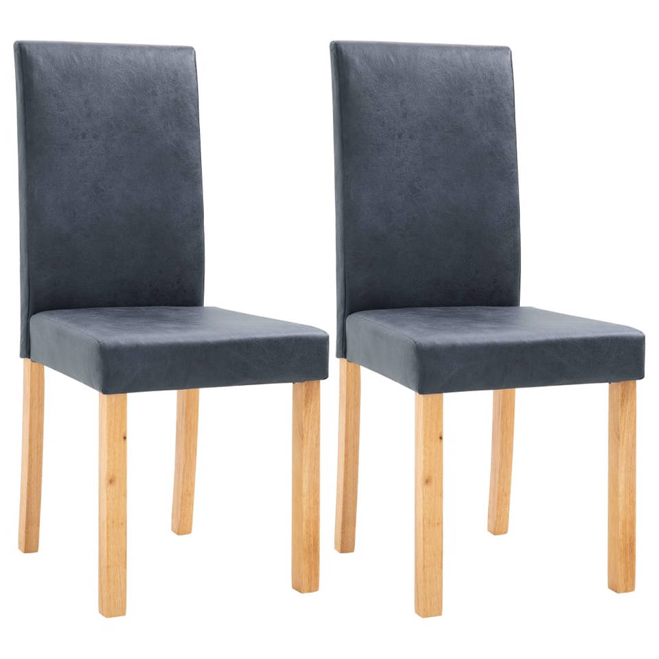 vidaXL Eetkamerstoelen 2 st kunstleer grijs