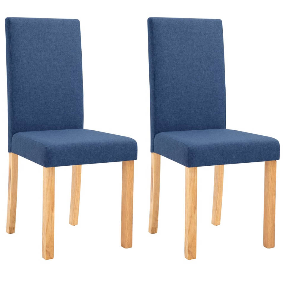 vidaXL Eetkamerstoelen 2 st stof blauw