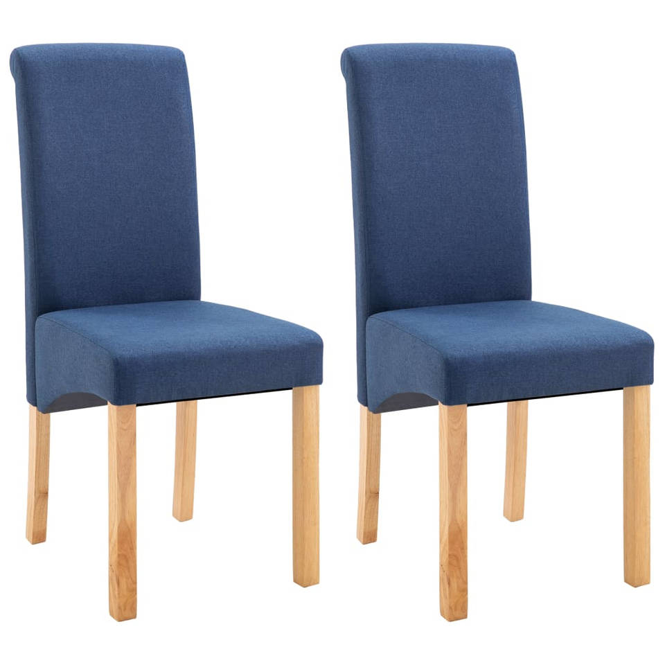 vidaXL Eetkamerstoelen 2 st stof blauw