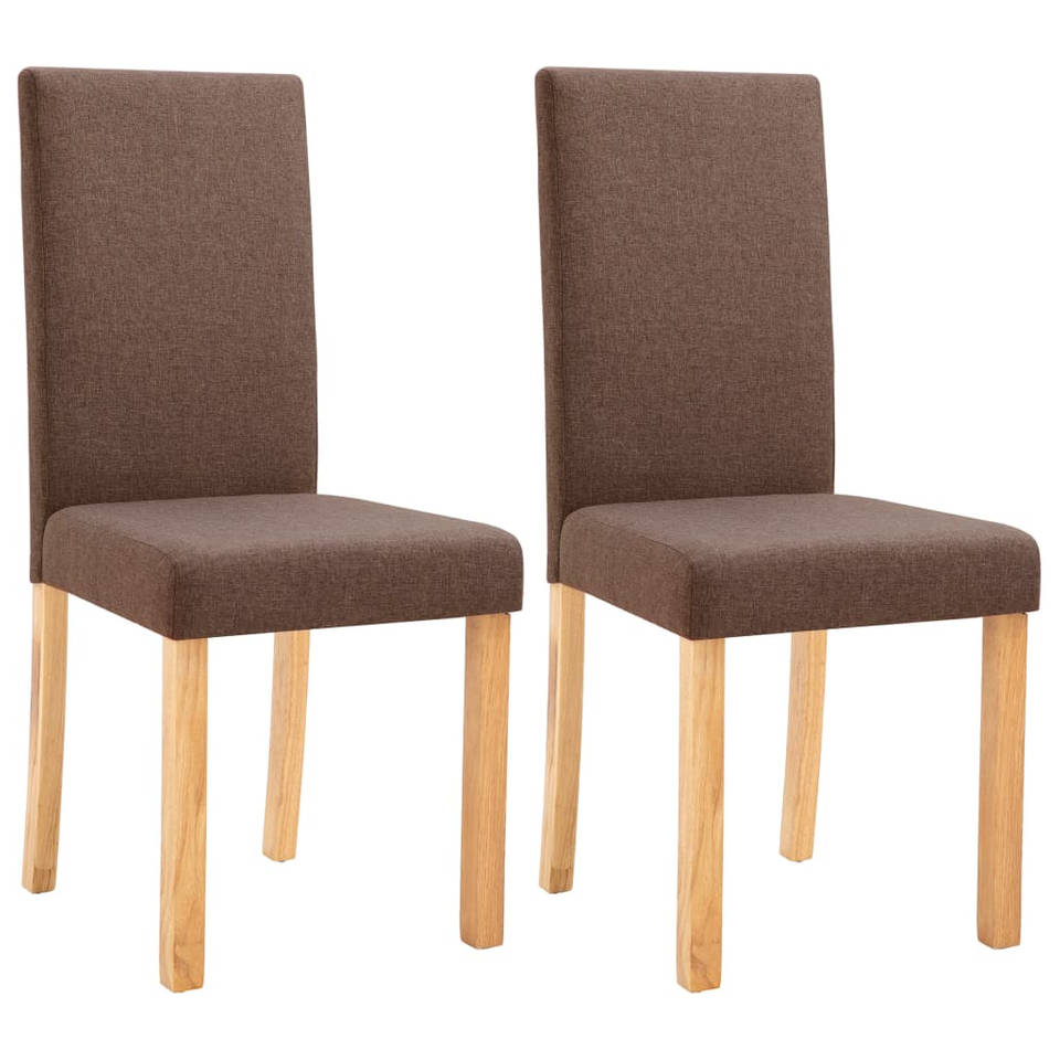 vidaXL Eetkamerstoelen 2 st stof bruin