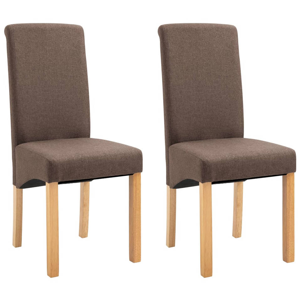 vidaXL Eetkamerstoelen 2 st stof bruin