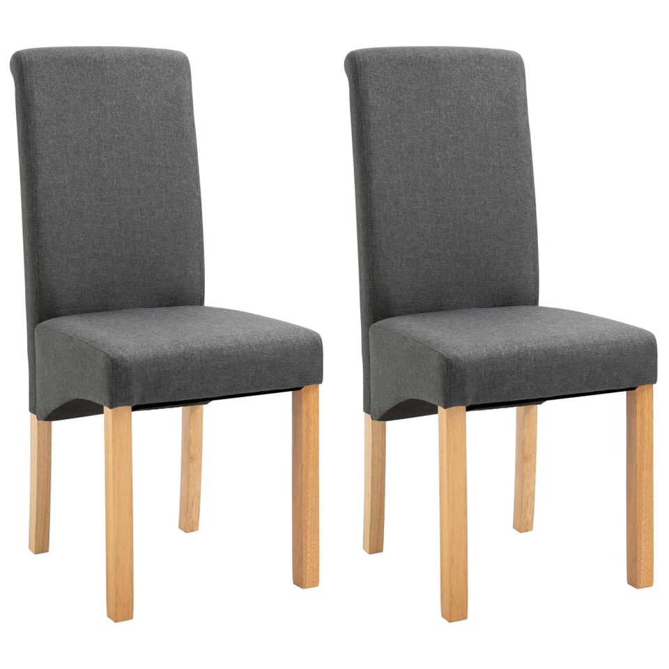 vidaXL Eetkamerstoelen 2 st stof grijs