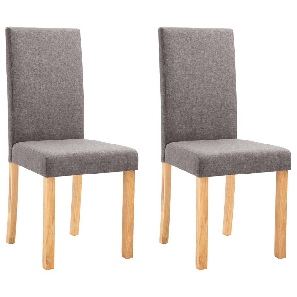 vidaXL Eetkamerstoelen 2 st stof taupe