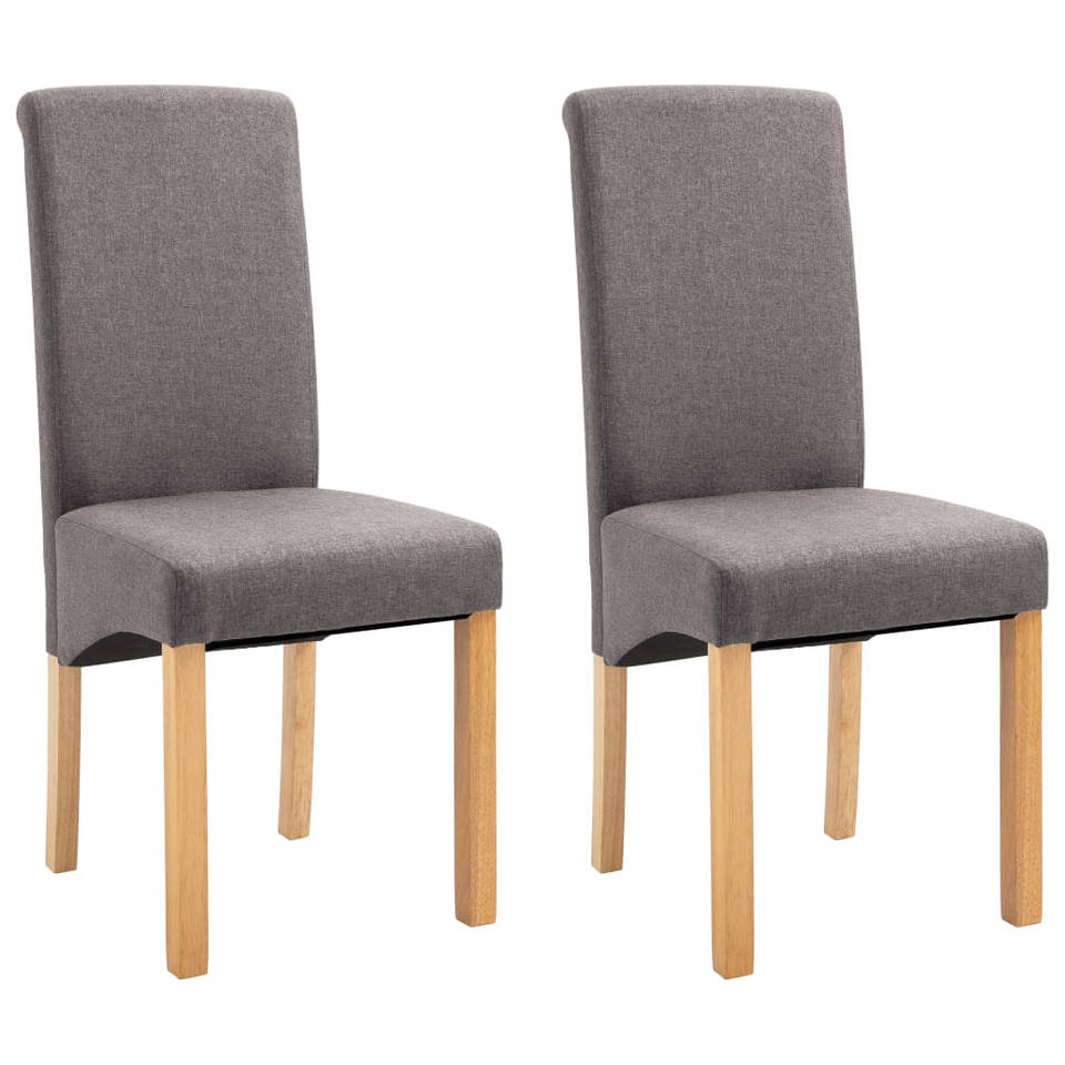 vidaXL Eetkamerstoelen 2 st stof taupe