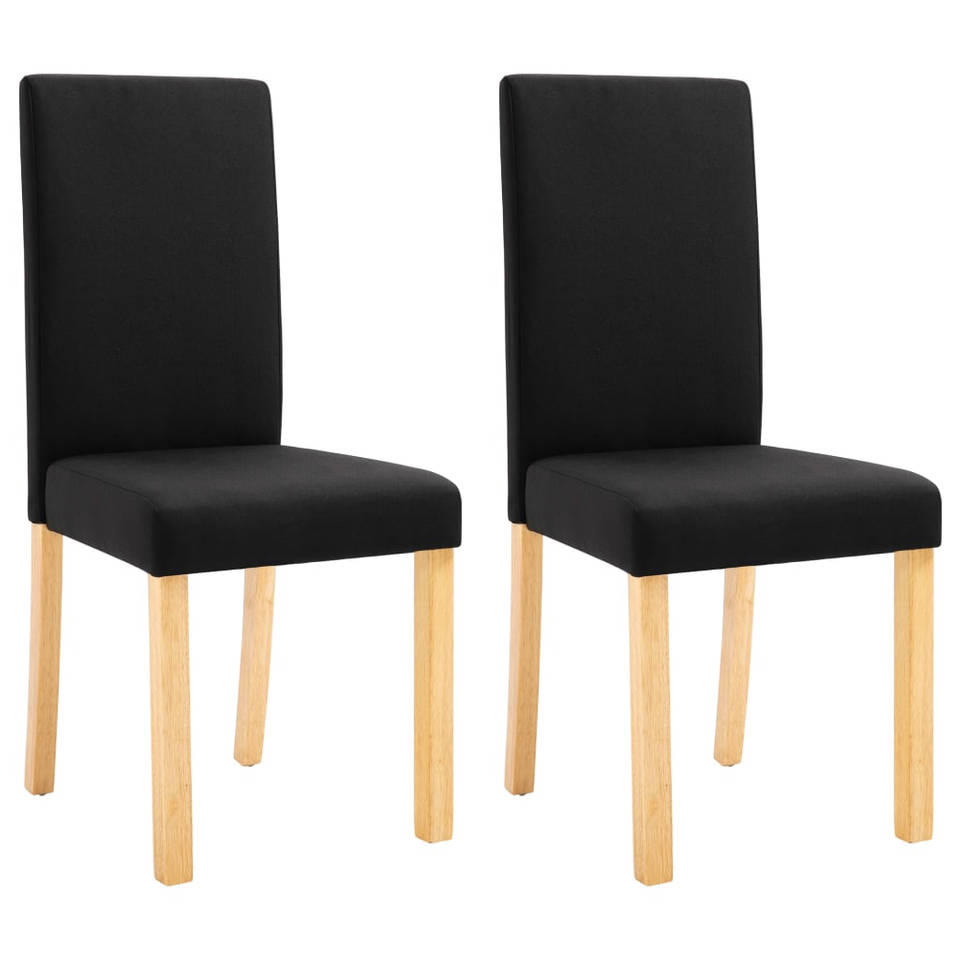 vidaXL Eetkamerstoelen 2 st stof zwart