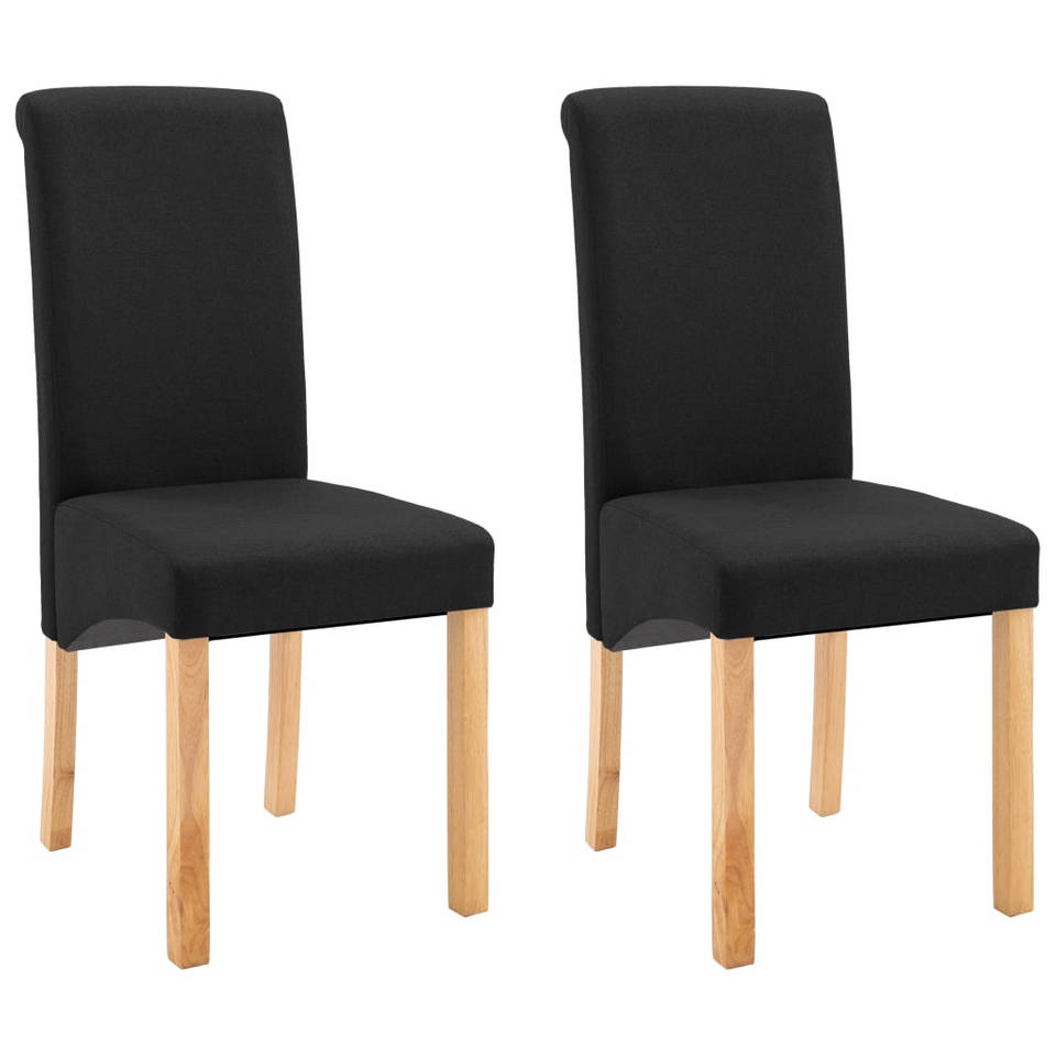 vidaXL Eetkamerstoelen 2 st stof zwart