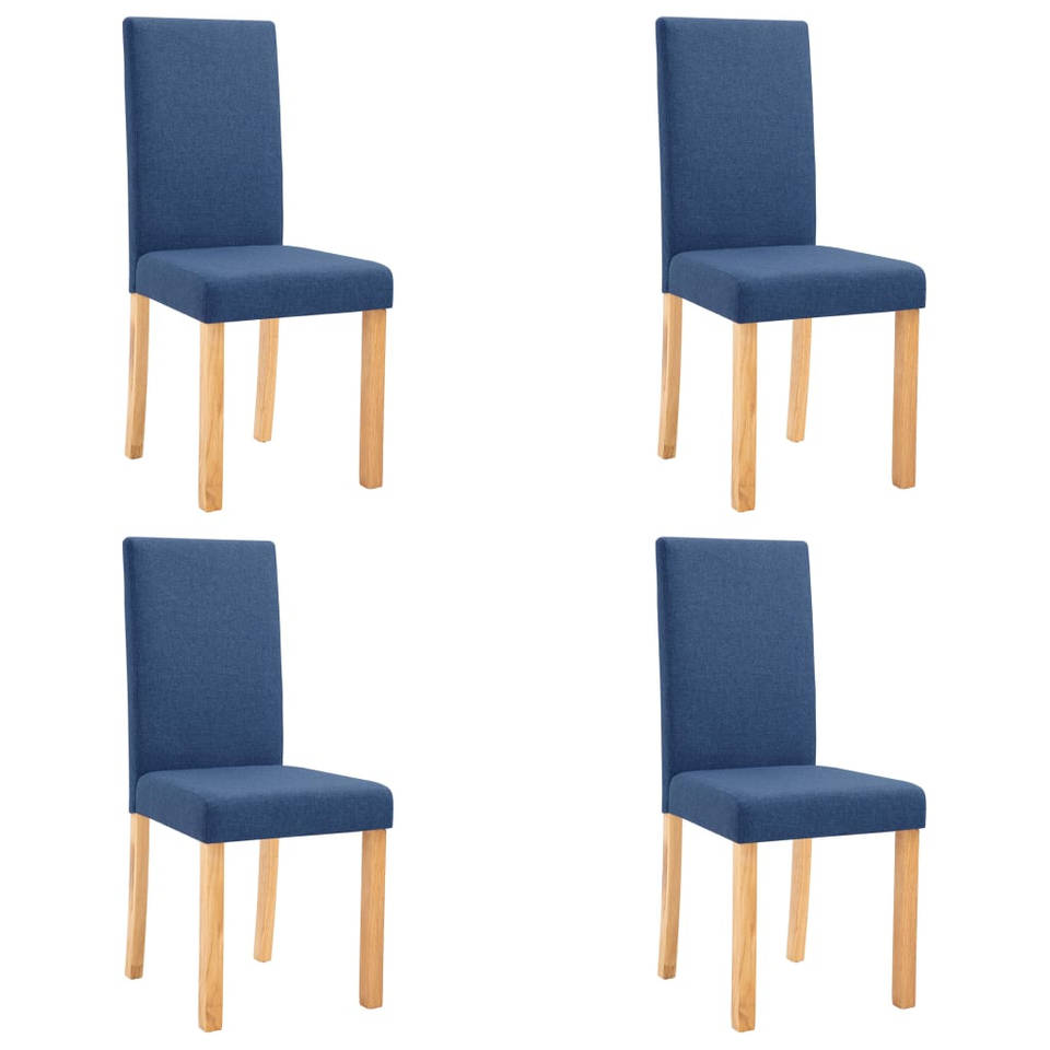 vidaXL Eetkamerstoelen 4 st stof blauw