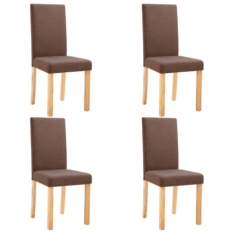 vidaXL Eetkamerstoelen 4 st stof bruin