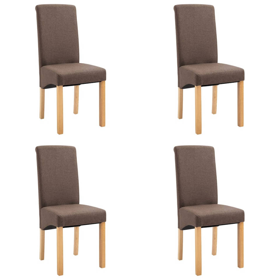 vidaXL Eetkamerstoelen 4 st stof bruin