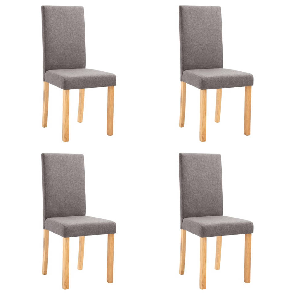 vidaXL Eetkamerstoelen 4 st stof taupe