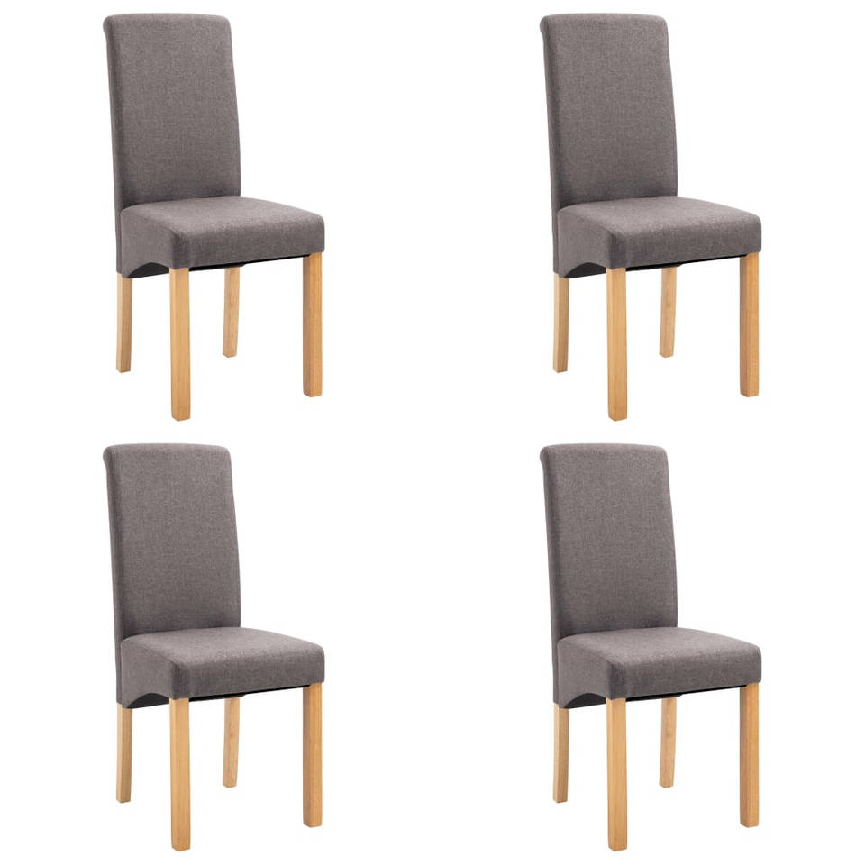 vidaXL Eetkamerstoelen 4 st stof taupe