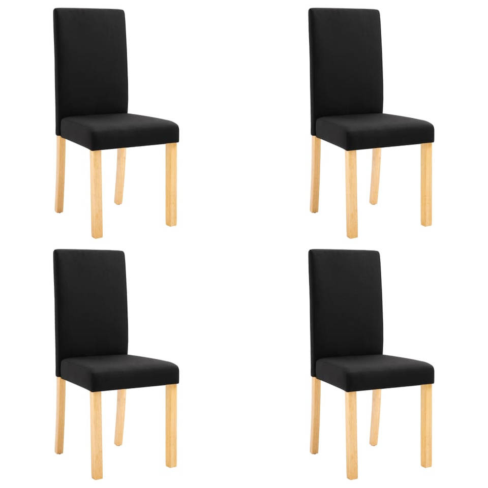 vidaXL Eetkamerstoelen 4 st stof zwart