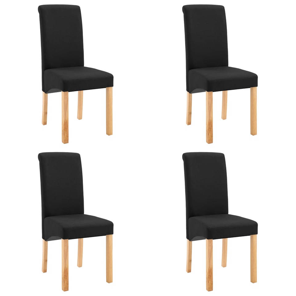 vidaXL Eetkamerstoelen 4 st stof zwart