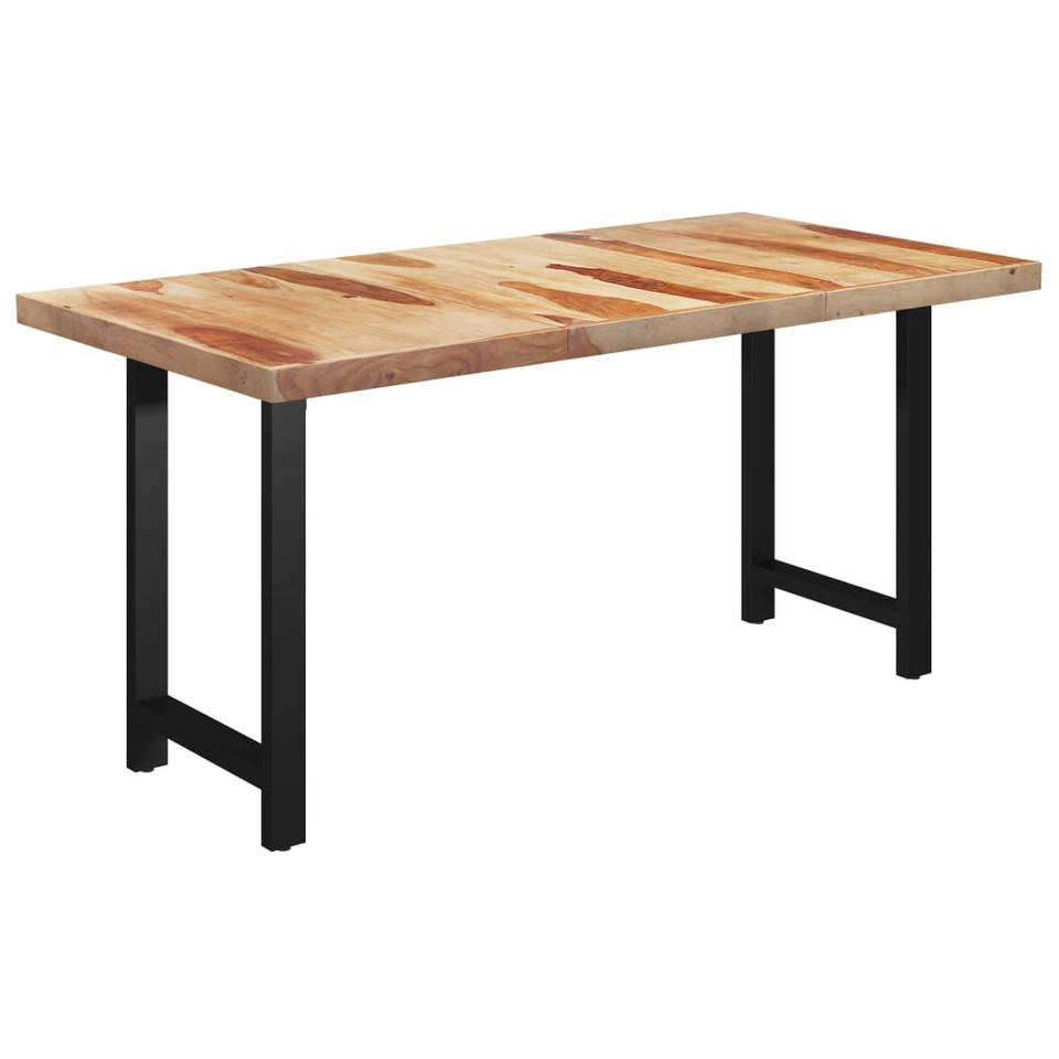 vidaXL Eettafel met H-vormige poten 180x90x77 cm massief sheeshamhout