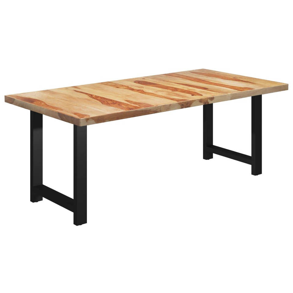 vidaXL Eettafel met H-vormige poten 200x100x77 cm massief sheeshamhout