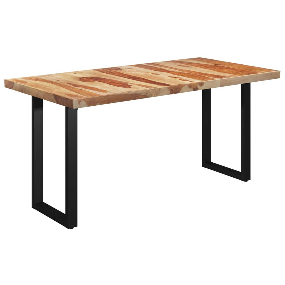 vidaXL Eettafel met O-vormige poten 180x90x77 cm massief sheeshamhout