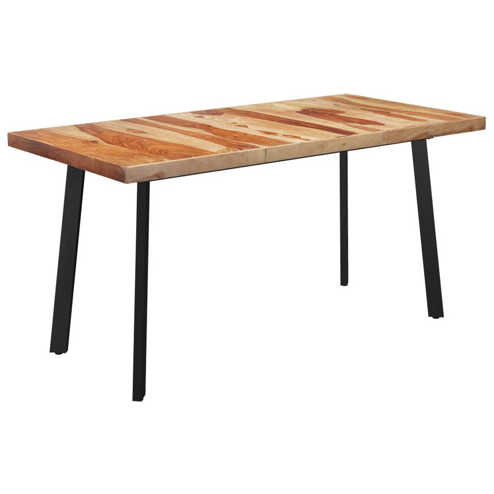 vidaXL Eettafel met V-vormige poten 180x90x77 cm massief sheeshamhout