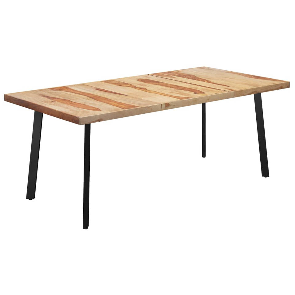 vidaXL Eettafel met V-vormige poten 200x100x77 cm massief sheeshamhout