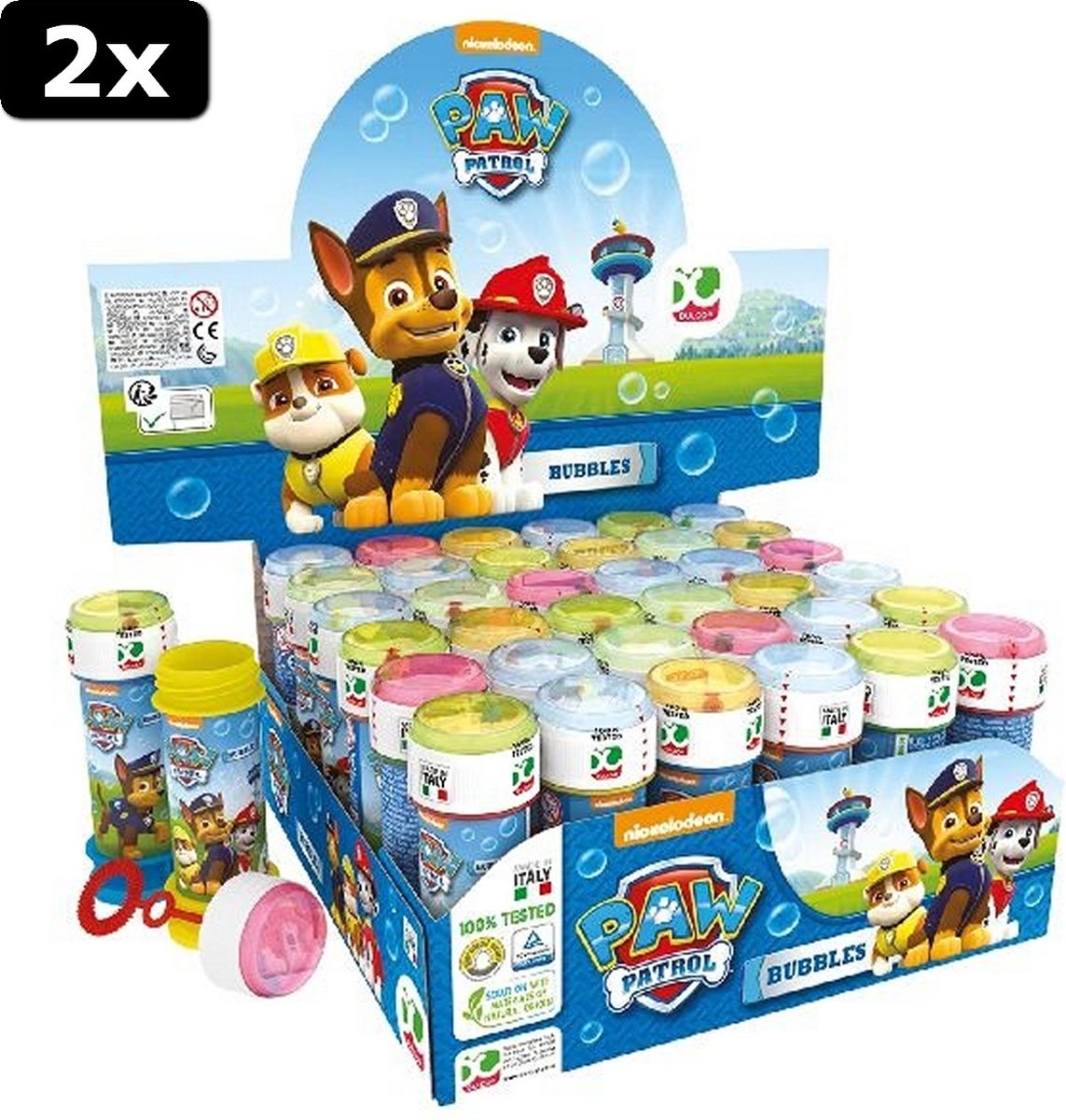 2x Paw Patrol Bellenblaas 60ml 36 Stuks