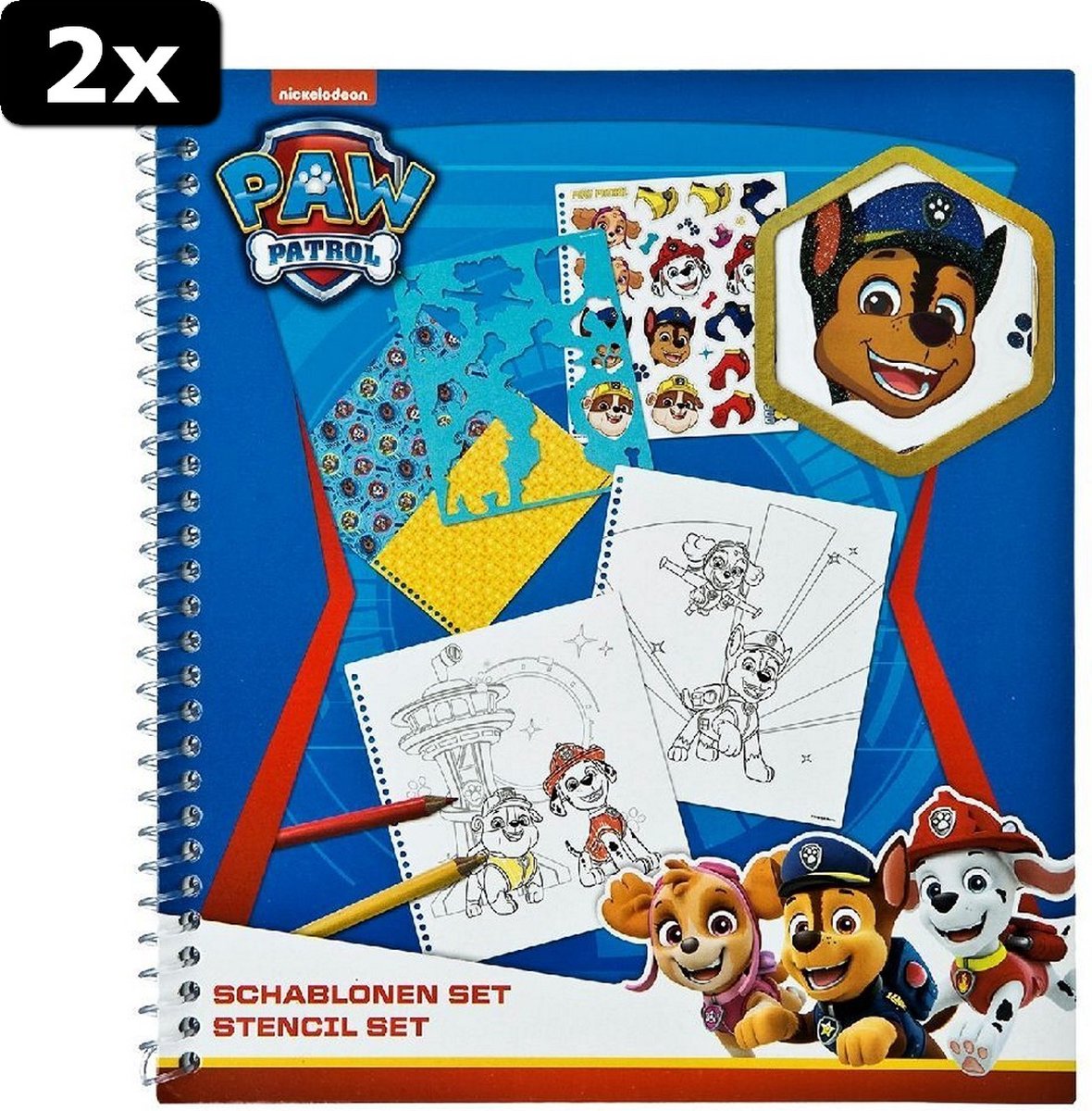 2x Paw Patrol Stencil Set