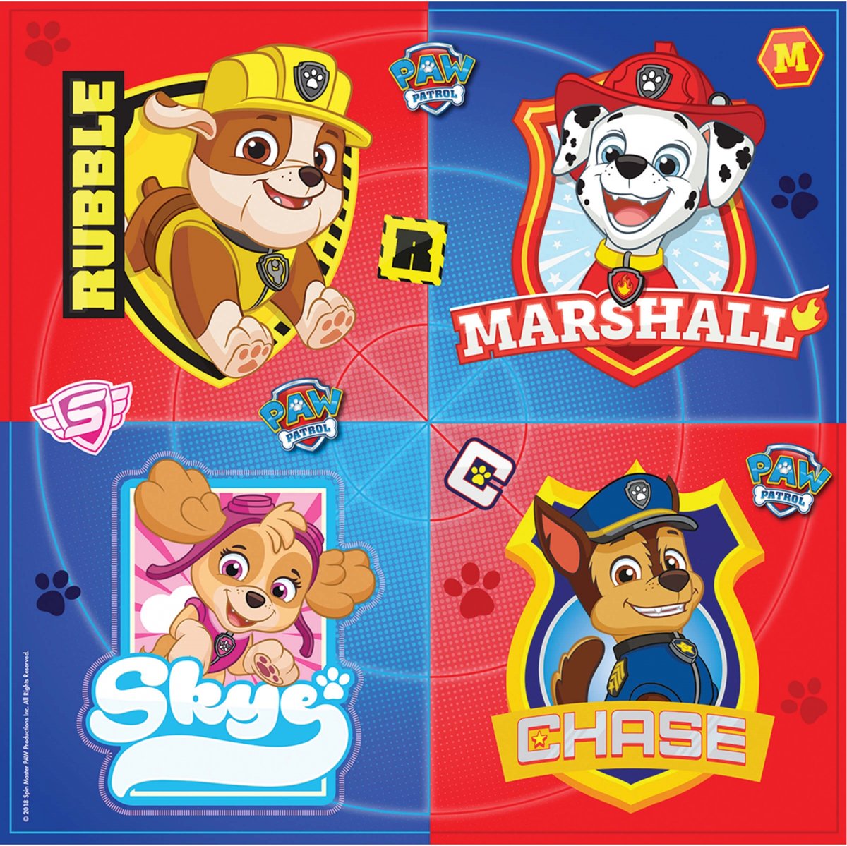 8 papieren Paw Patrol™ servetten - Feestdecoratievoorwerp