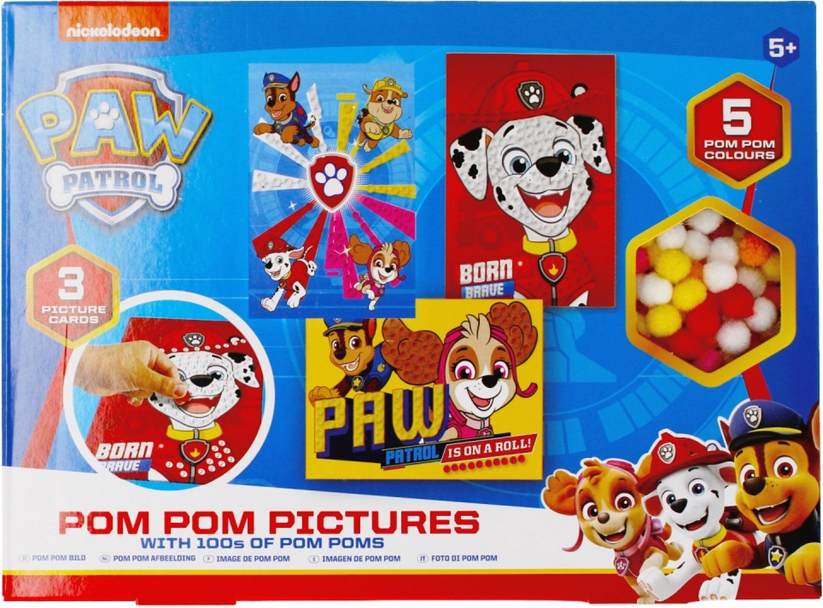 Creatieve pom poms set Paw Patrol 22x3x16 WB 97-0050