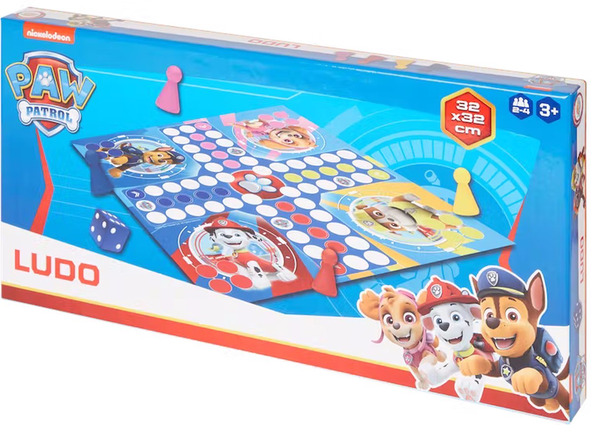 Nickelodeon - Paw Patrol Ludo - Blauw - 2 tot 4 Spelers - 32 x 32 cm - Vanaf 3 jaar