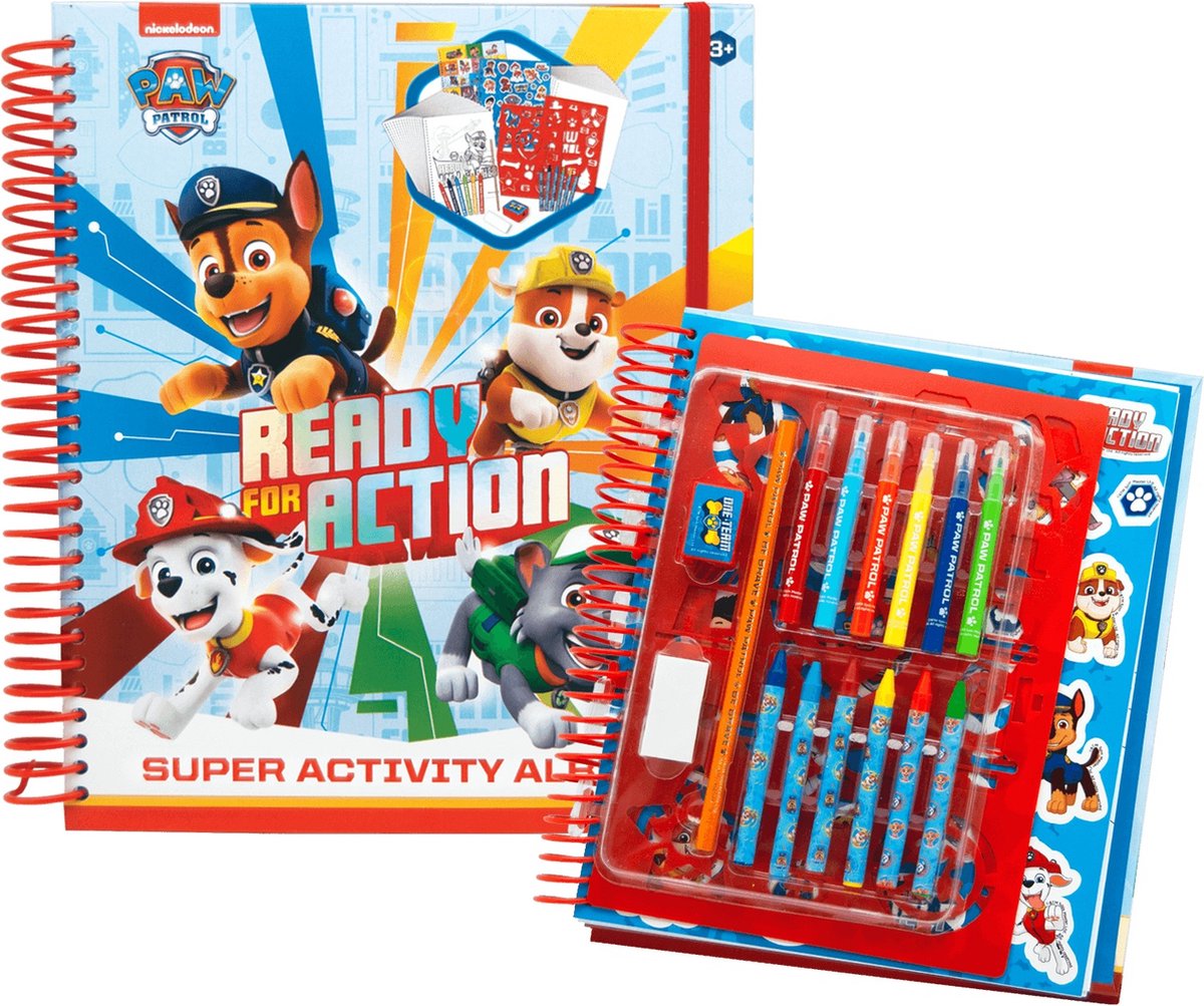 PAW PATROL CREATIEF TEKEN ALBUM - KLEURBOEK - STICKERS - STIFTEN