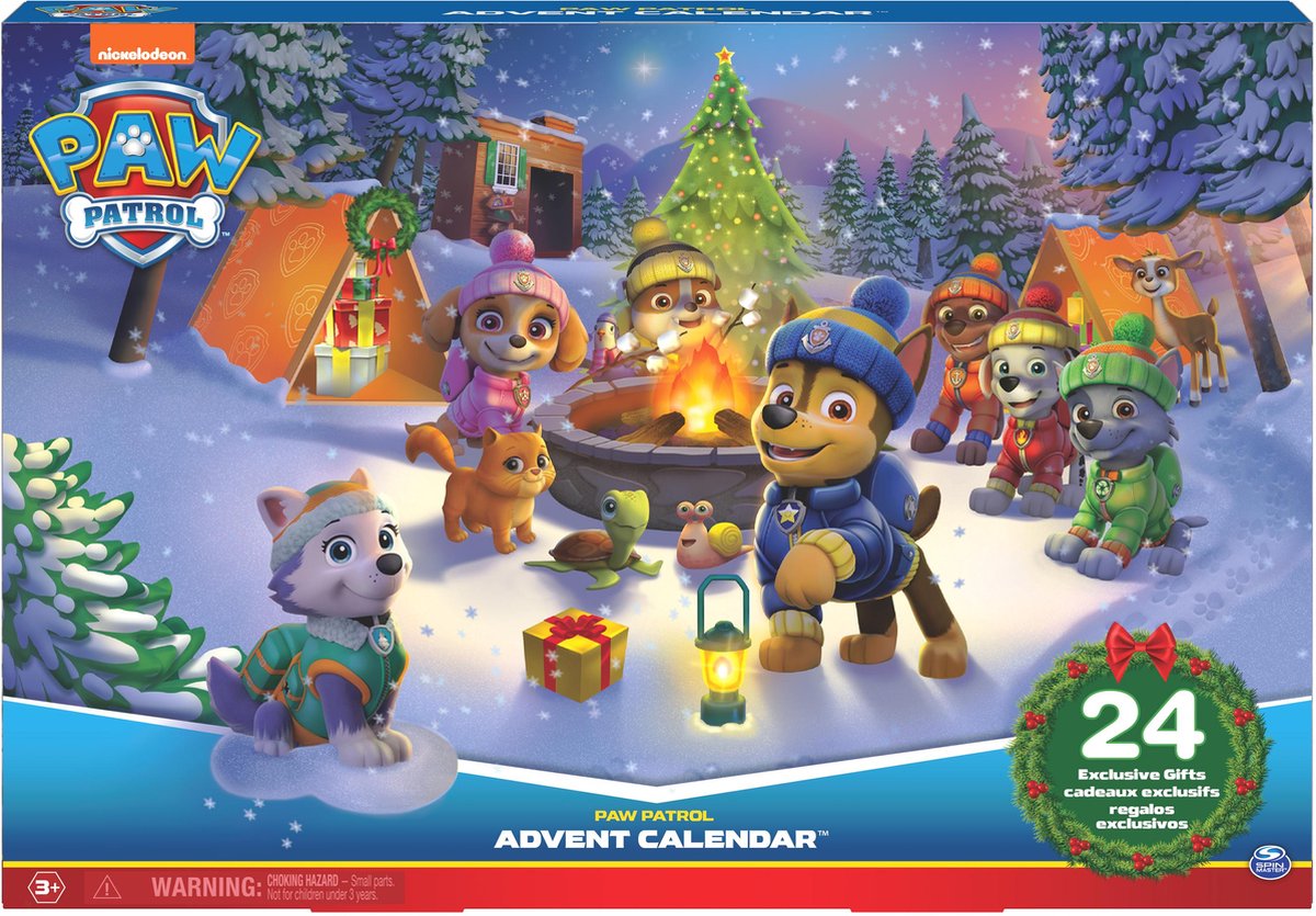 PAW Patrol - Adventskalender 2022 met 24 verrassingen zoals figuren accessoires en speelgoed voor kinderen