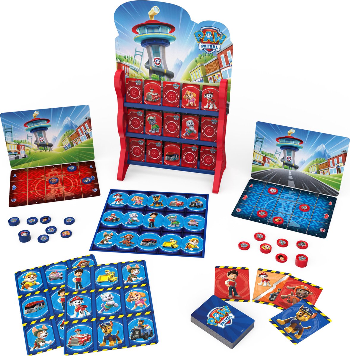 PAW Patrol - Bordspel - Kinderspelletjespakket - Met o.a  dammen, memory en bingo