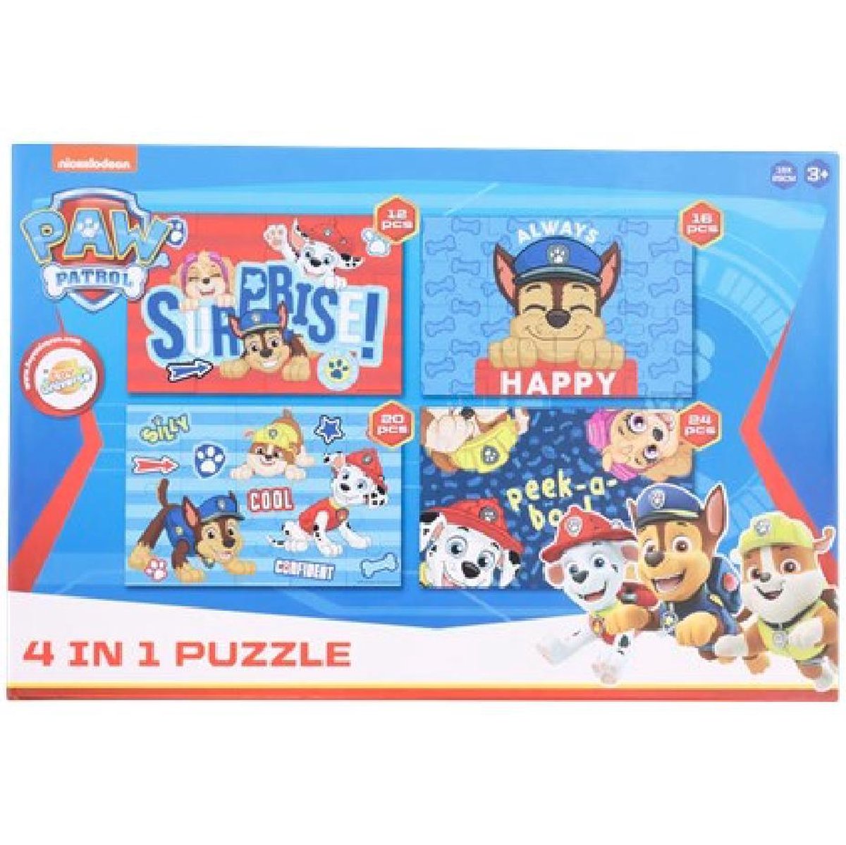 PAW Patrol - Puzzel - 4 in 1 - vanaf 3 jaar - speelgoed