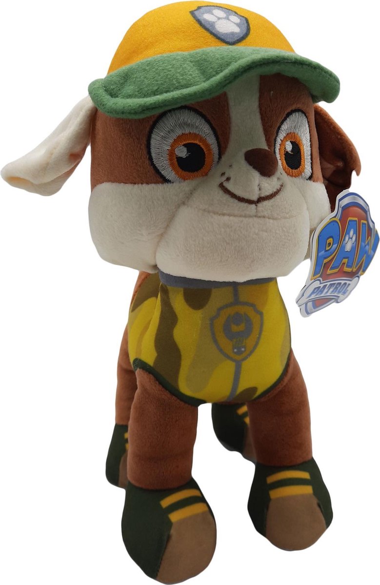 PAW Patrol - Rubble - Jungle Rescue - Pluche Knuffel - 28 cm