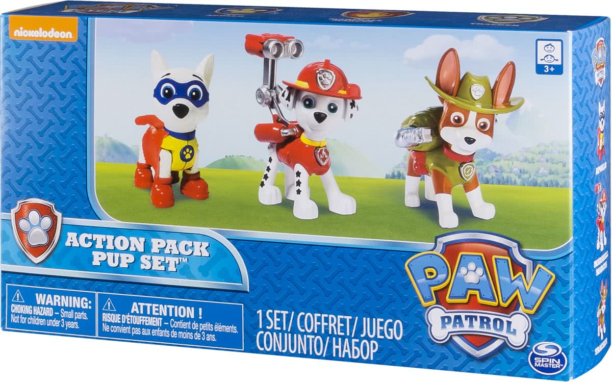 PAW Patrol Action Pup 3pk Online Exclusive 6 (Tracker, Marshall, Apollo)