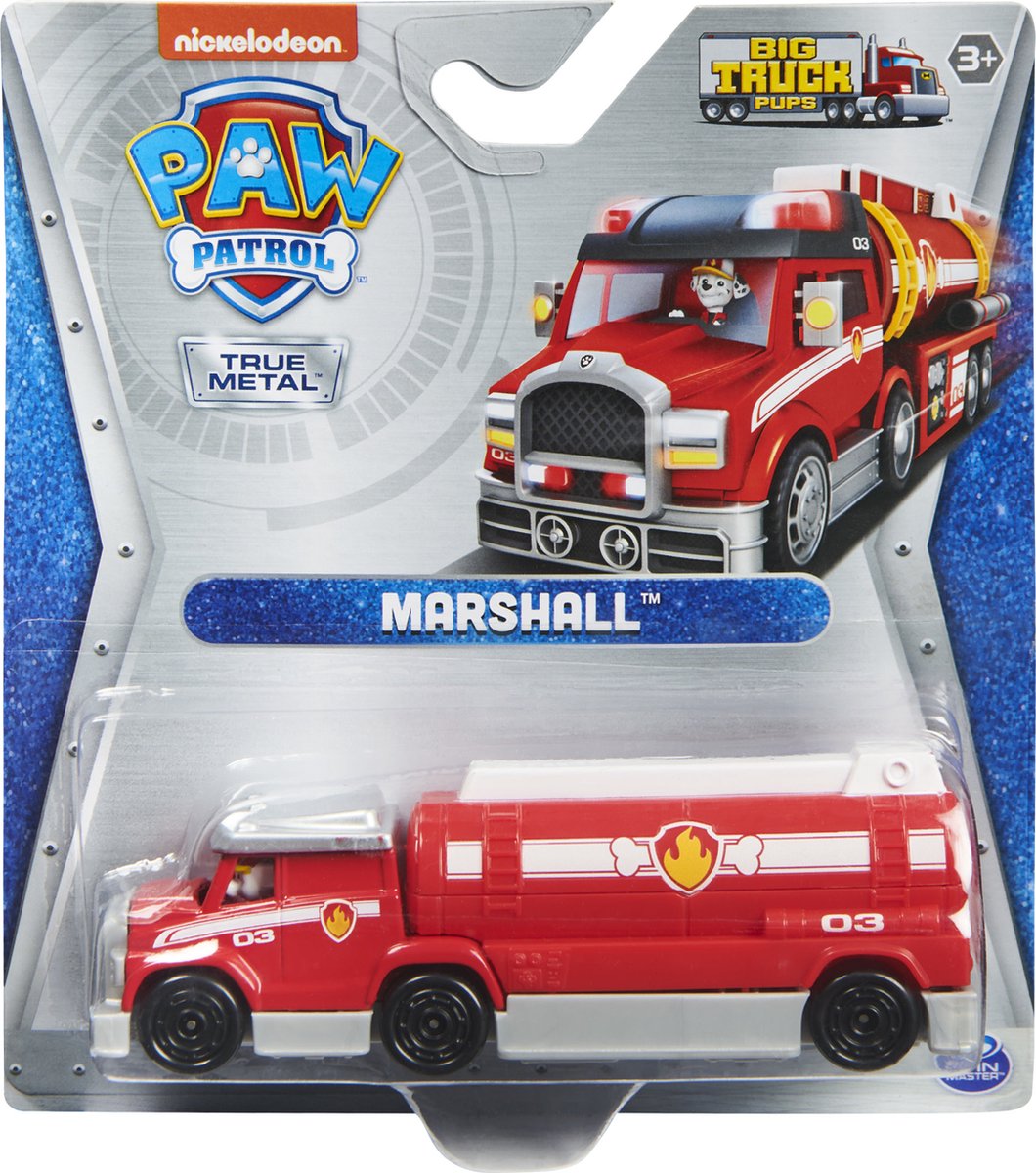 PAW Patrol Big Truck Pups True Metal - gegoten Marshall-verzameltrucks - schaal 1:55