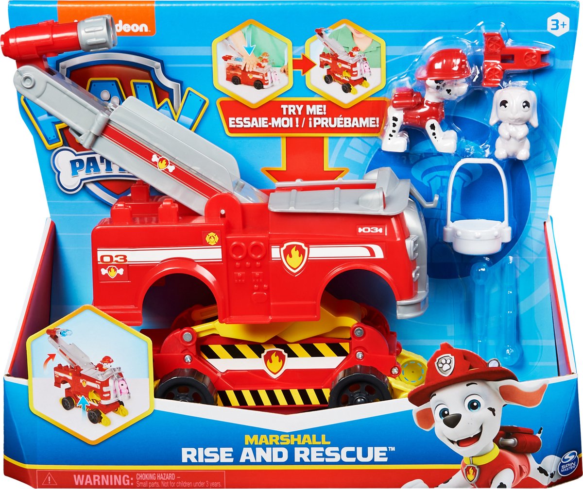 PAW Patrol Transformerende Marshall RisenRescue-speelgoedvoertuig met actiefiguren en accessoires