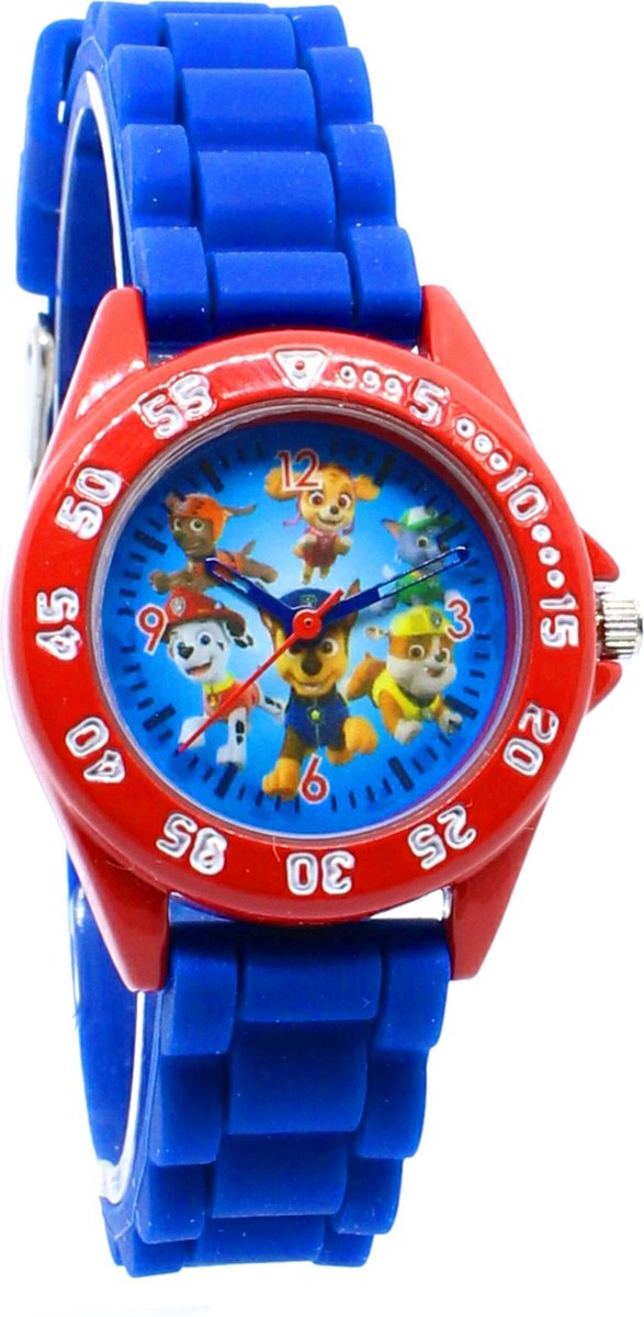 PAW Patrol Watches Paw Patrol Kids Time rubber strap Horloge 29,5 mm Ø - Horloge geschenkset - Blauw