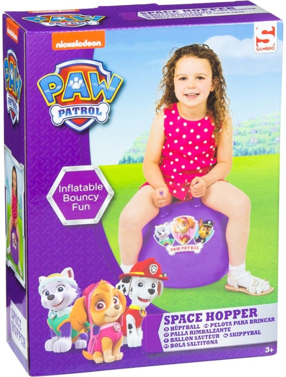 Paarse Paw Patrol skippybal 45 cm - Actief buitenspeelgoed - Zuma/Skye/Marshall - Nickelodeon