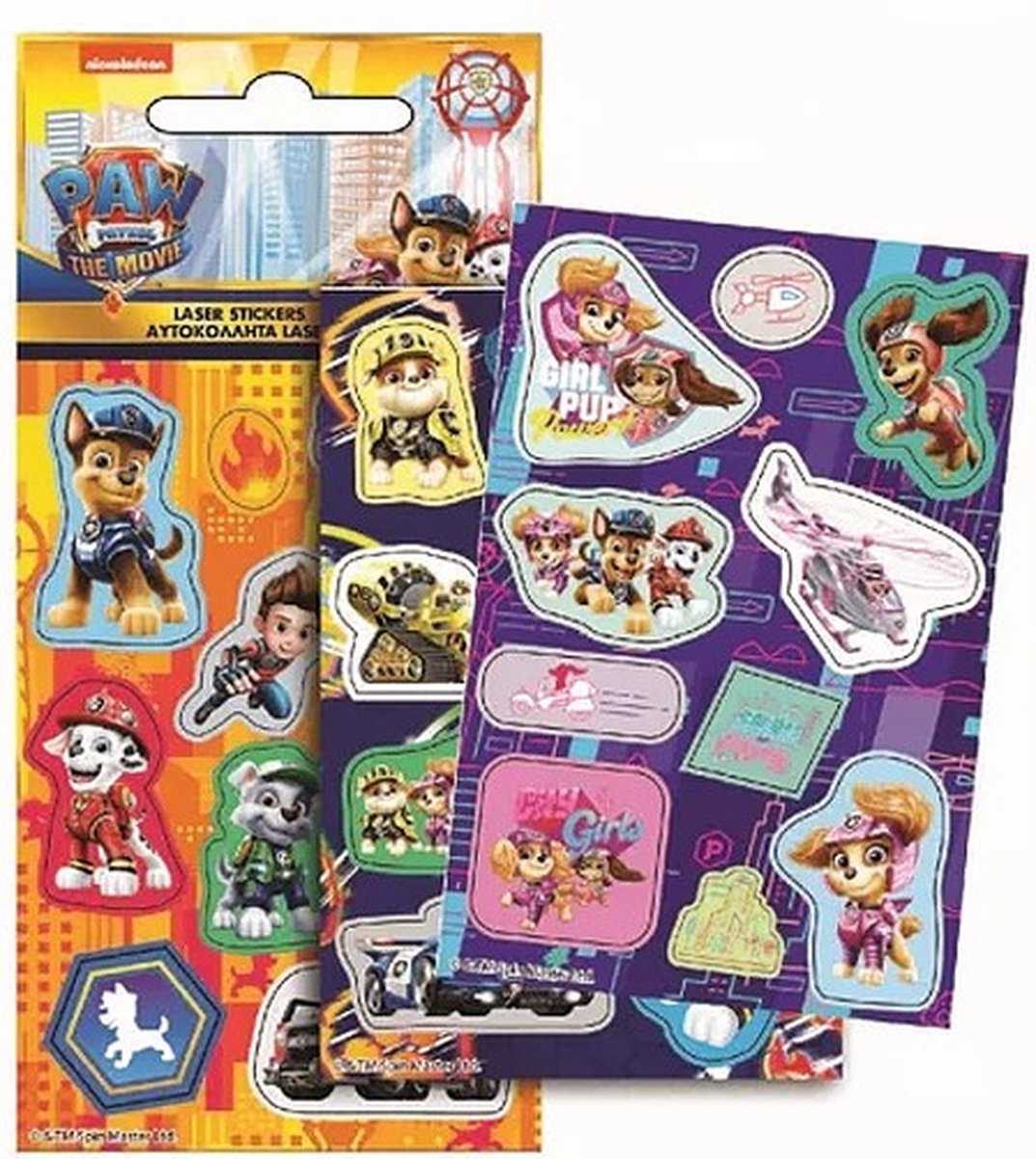 Paw Patrol - Holografisch Stickervellen - Set van 3