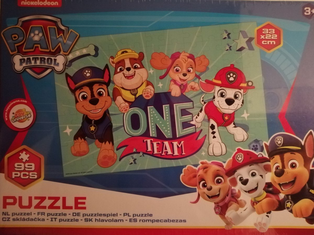 Paw Patrol - One Team Puzzel 99 stukjes 33 x 22cm