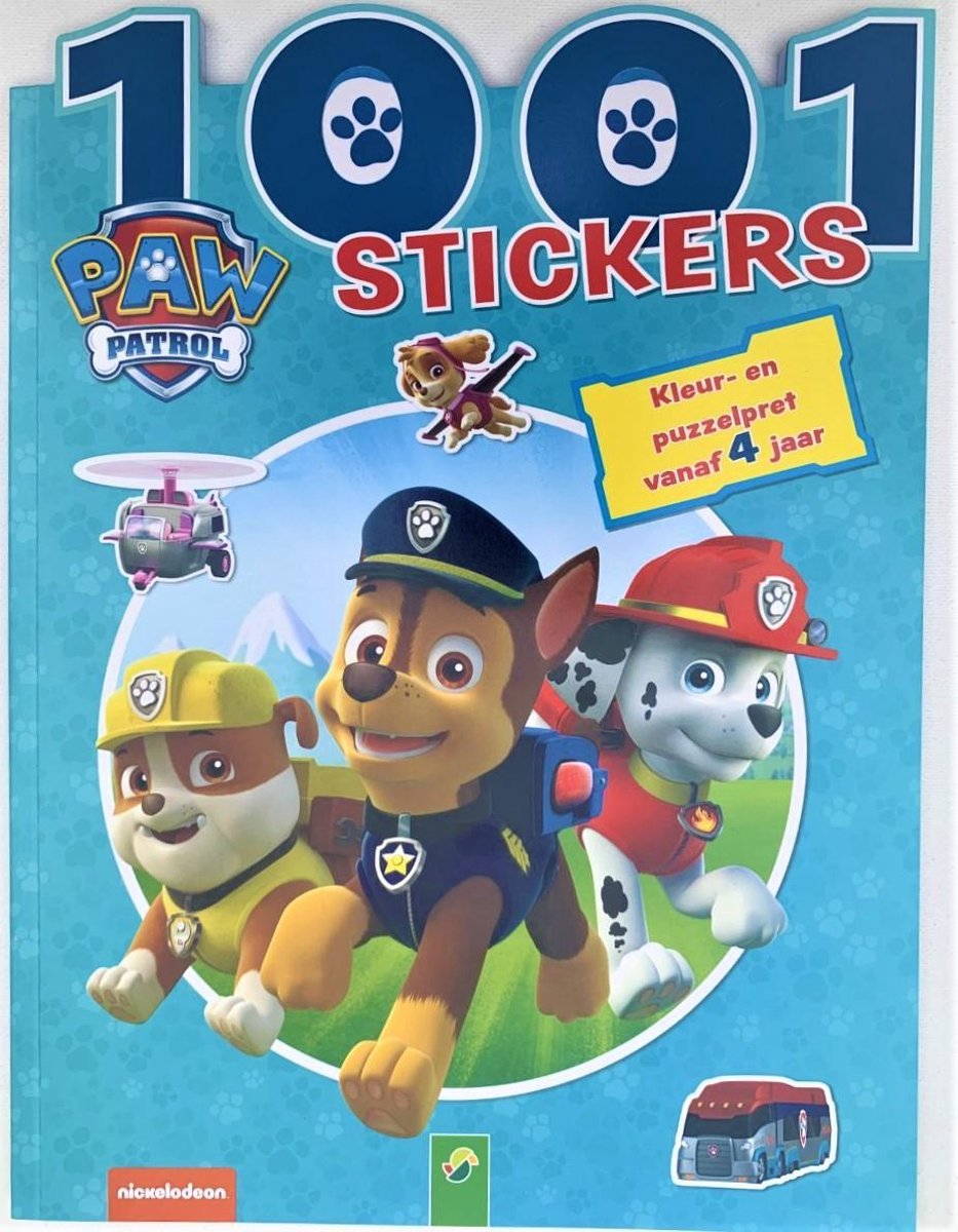 Paw Patrol - Stickerboek - Kleuren - Puzzelpret - 1001 Stickers - Nickelodeon